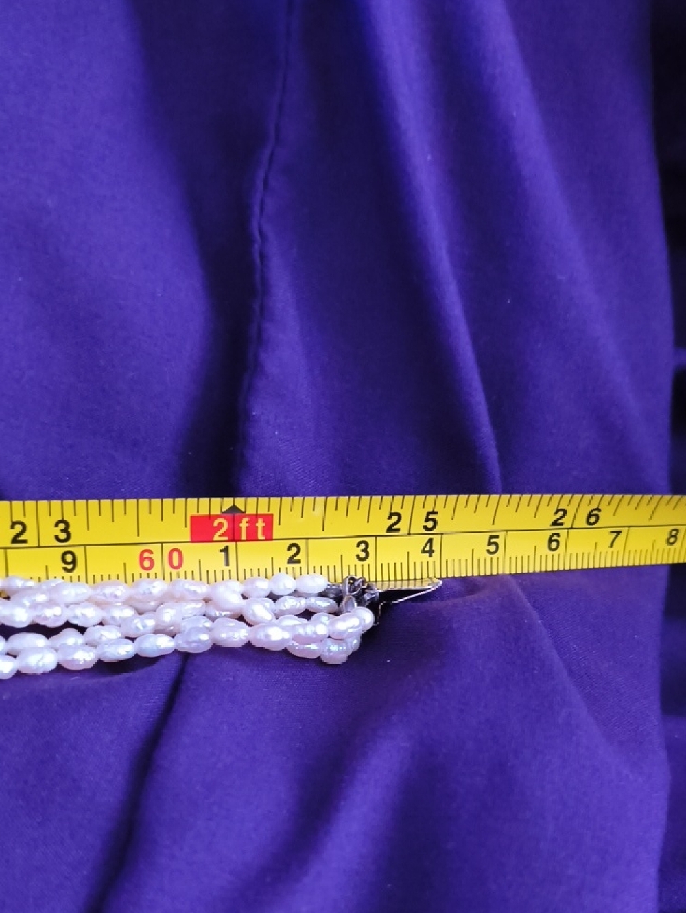 Beautiful Vintage 6 Strand Rice Pear Necklace With Hematite And Crystal Closure - Picture 5 of 6